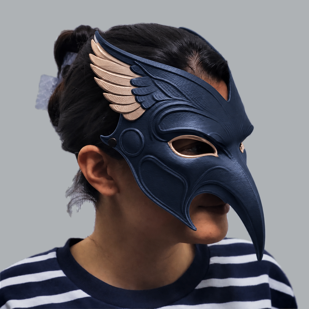 Space Armory Raven Mask - Dark Indigo / Champagne Masks
